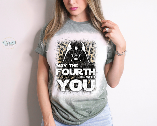 May The Fourth Be With You Bleached Tee - Mayan Sub Shop