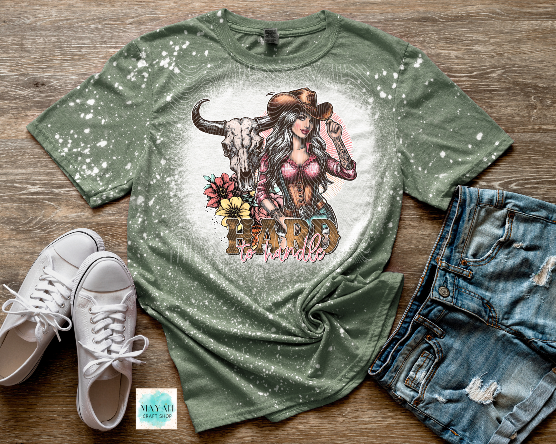 Hard to handle bleached shirt.