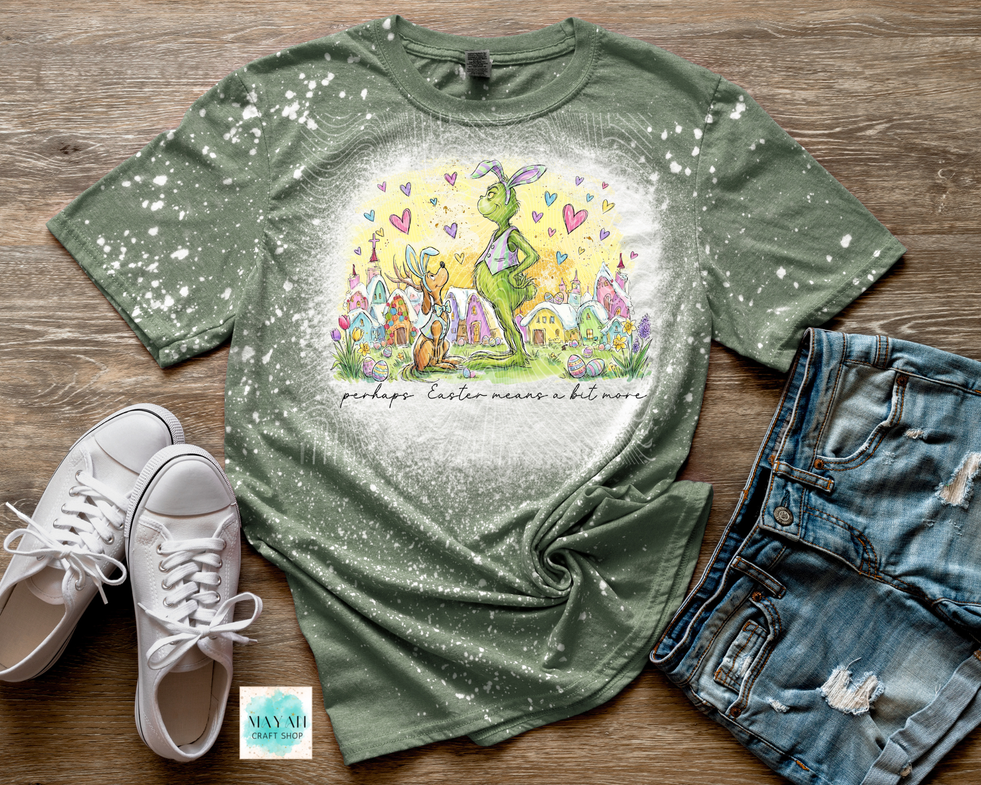 Easter Means More Bleached Shirt - Mayan Craft Shop