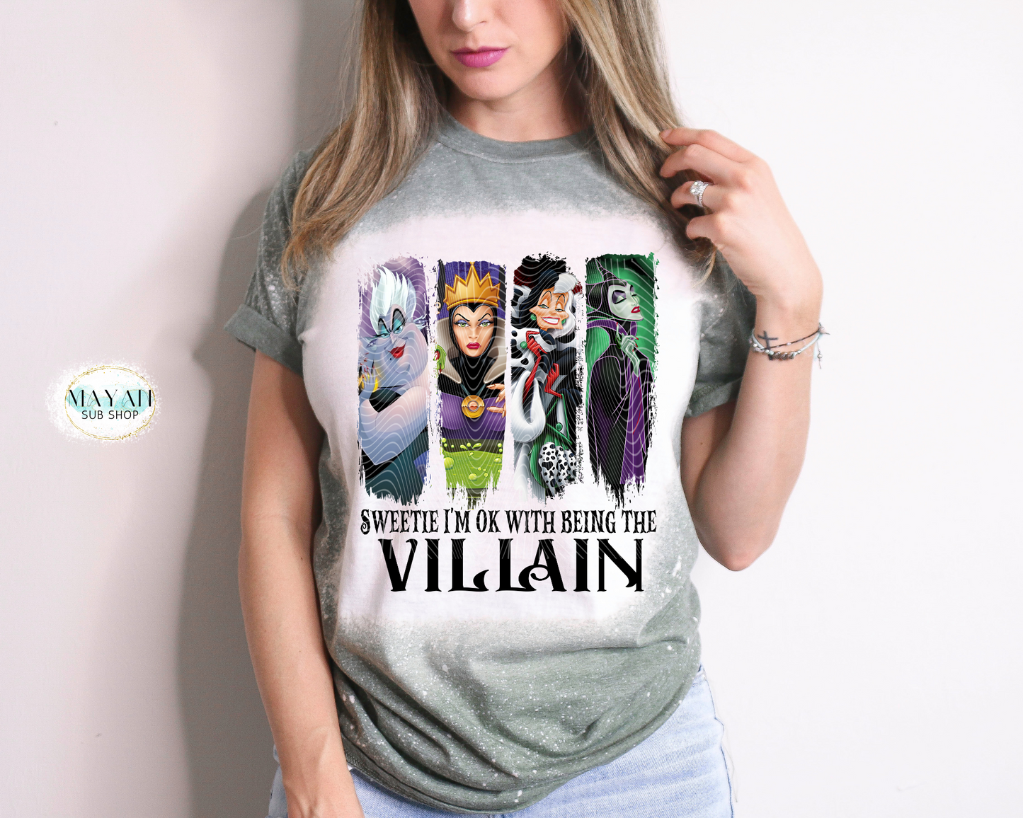 OK Being a Villain Bleached Tee