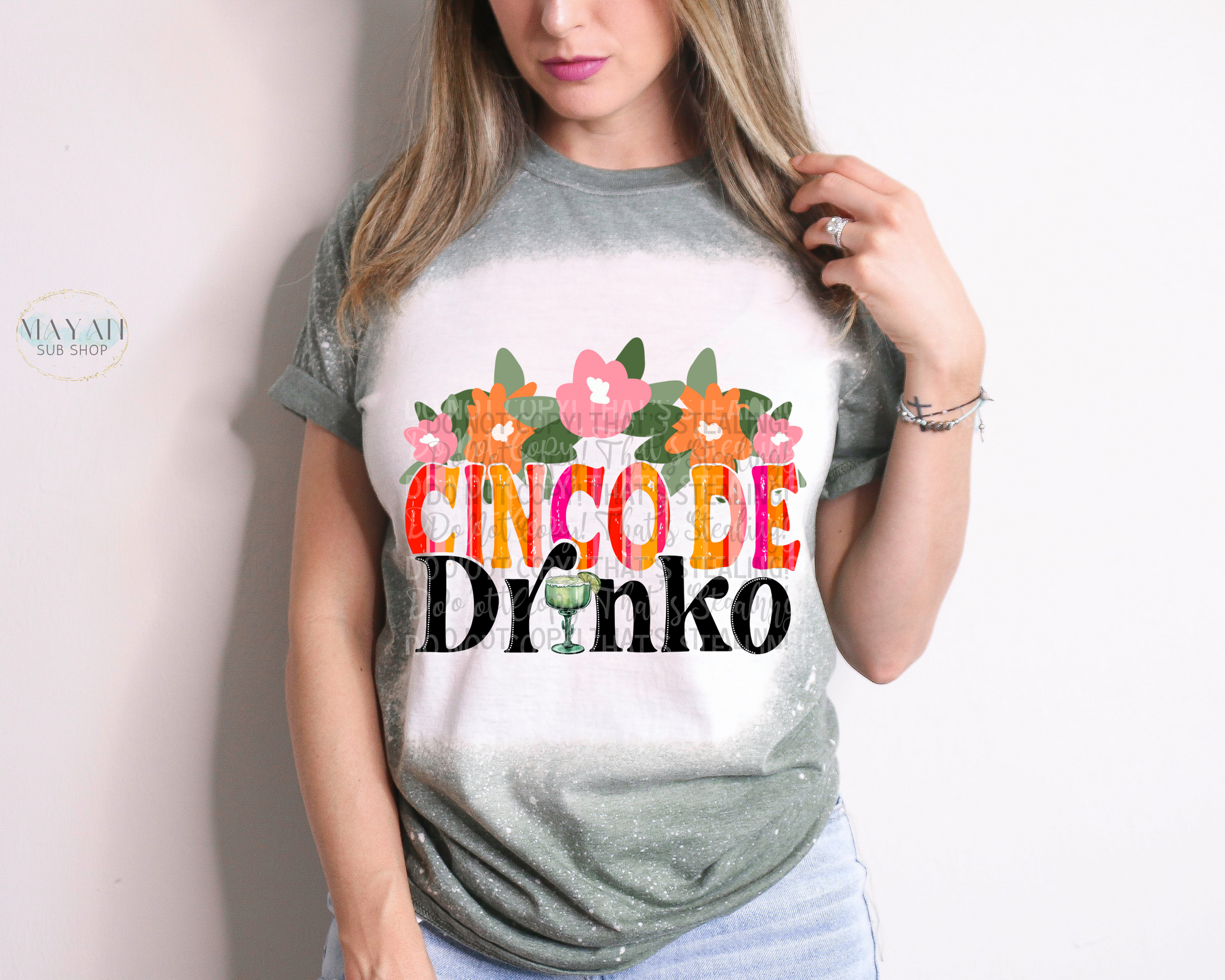 Cinco De Drinko Bleached Shirt - Mayan Sub Shop