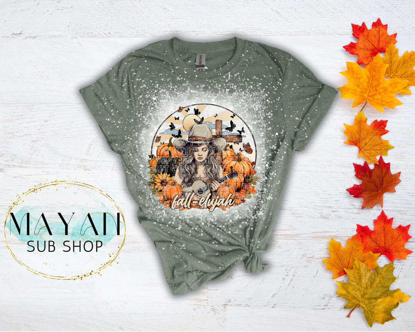 Fall-elujah Bleached Shirt - Mayan Sub Shop