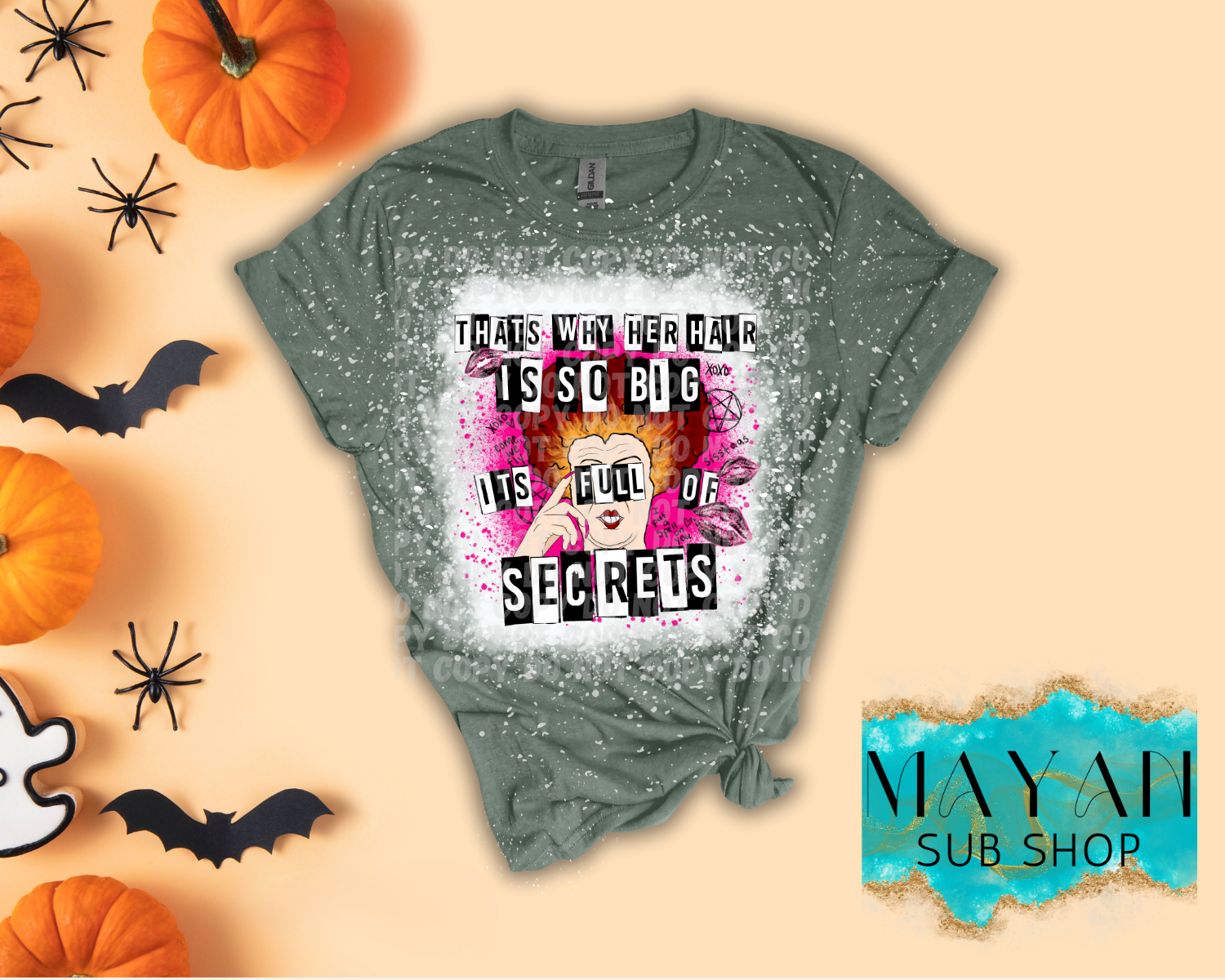 Full Of Secrets Bleached Shirt - Mayan Sub Shop