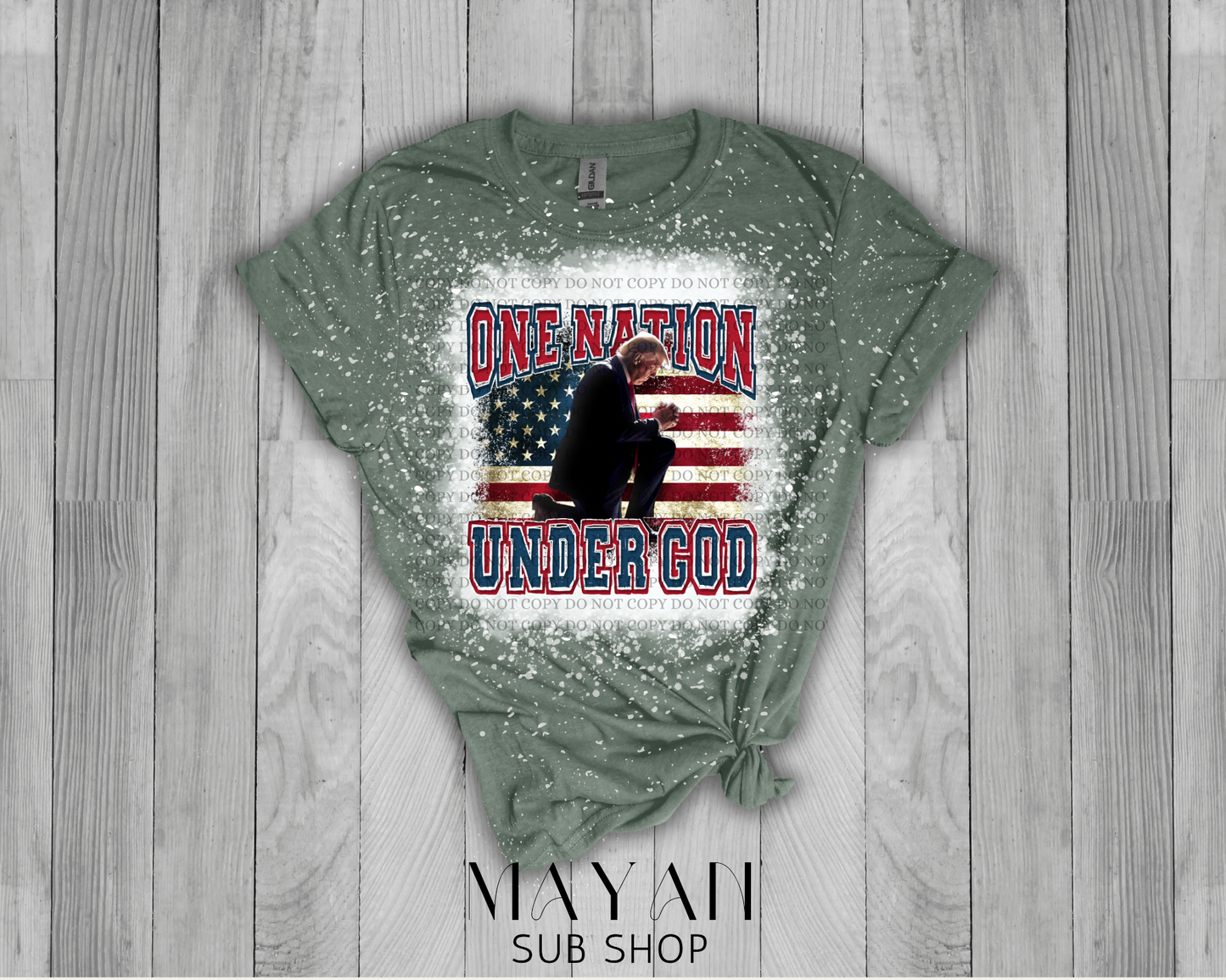 One Nation Under God Bleached Shirt - Mayan Sub Shop