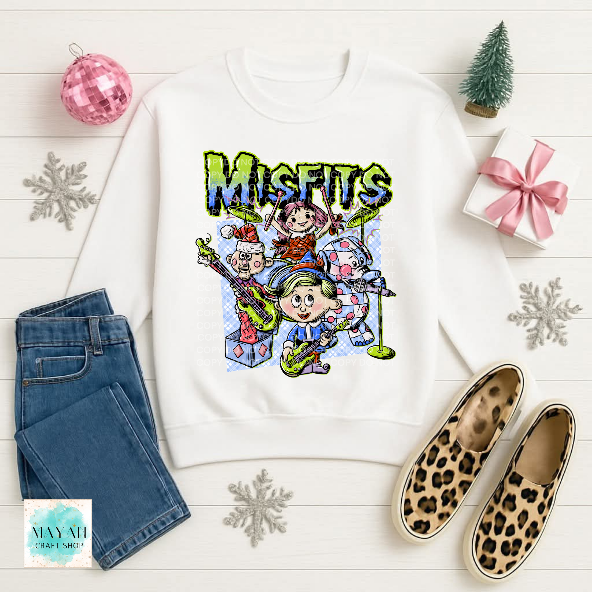 Christmas sweatshirt with classic cartoons.