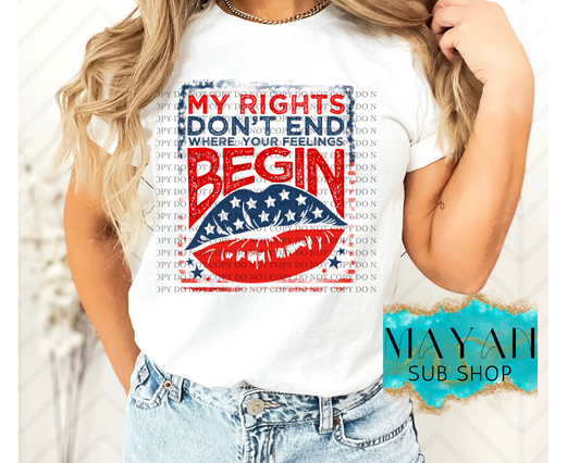 My rights white shirt. -Mayan Sub Shop