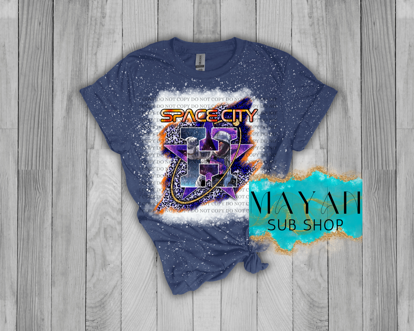 Space City Bleached Shirt - Mayan Sub Shop