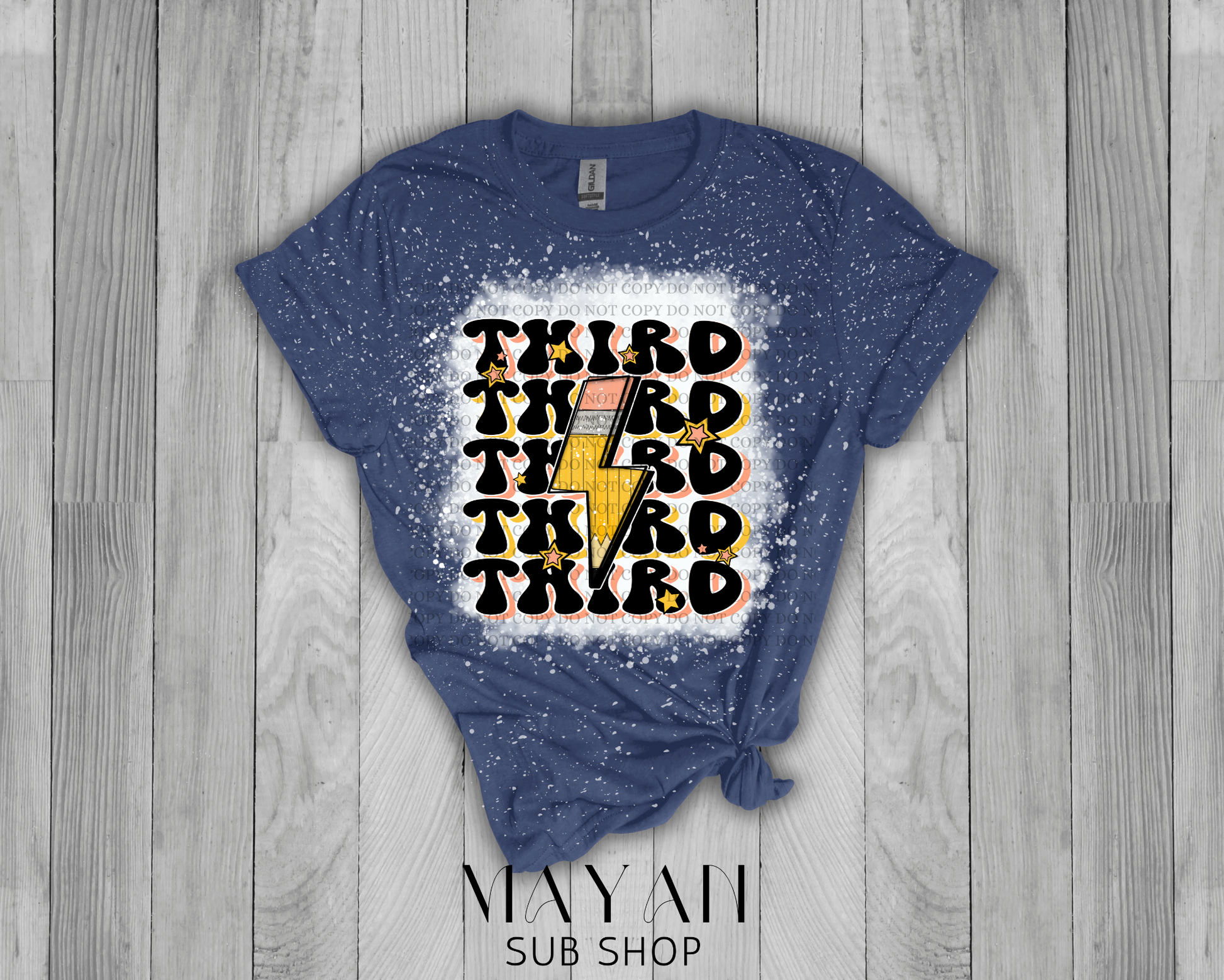 Third Grade Teacher Retro Bleached Shirt - Mayan Sub Shop