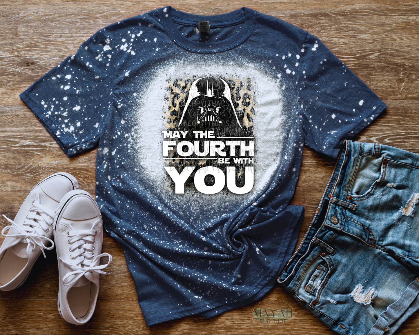 May The Fourth Be With You Bleached Tee - Mayan Sub Shop