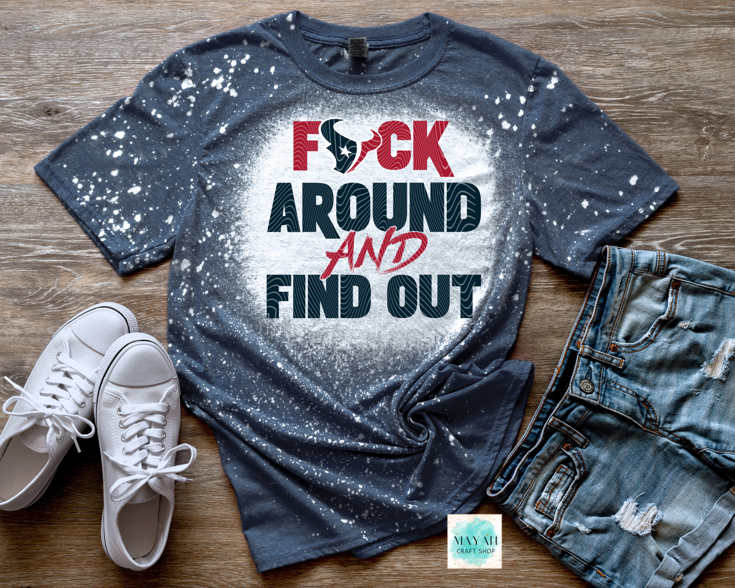 Houston Football FAFO Bleached Shirt