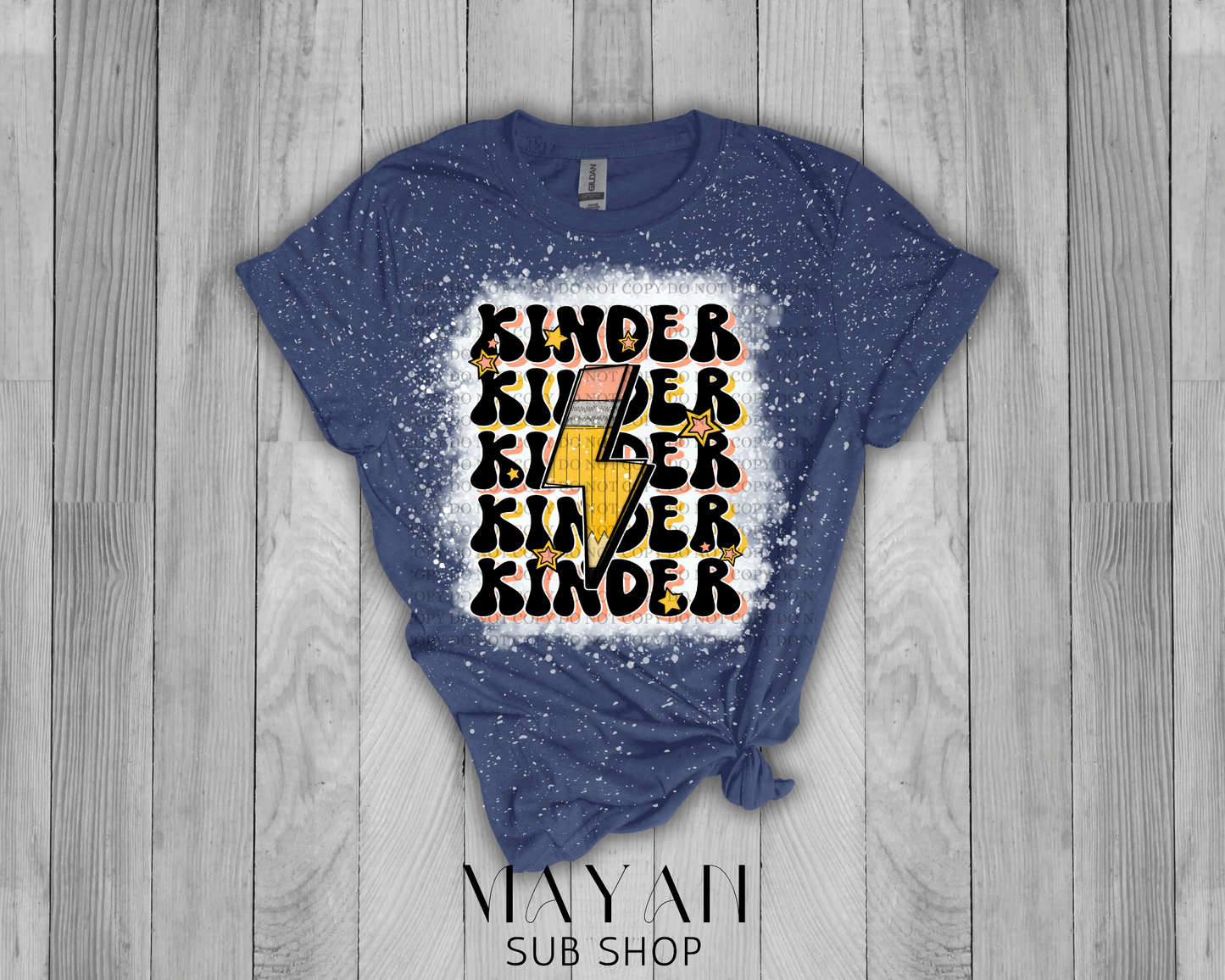 Kinder Teacher Retro Bleached Shirt - Mayan Sub Shop