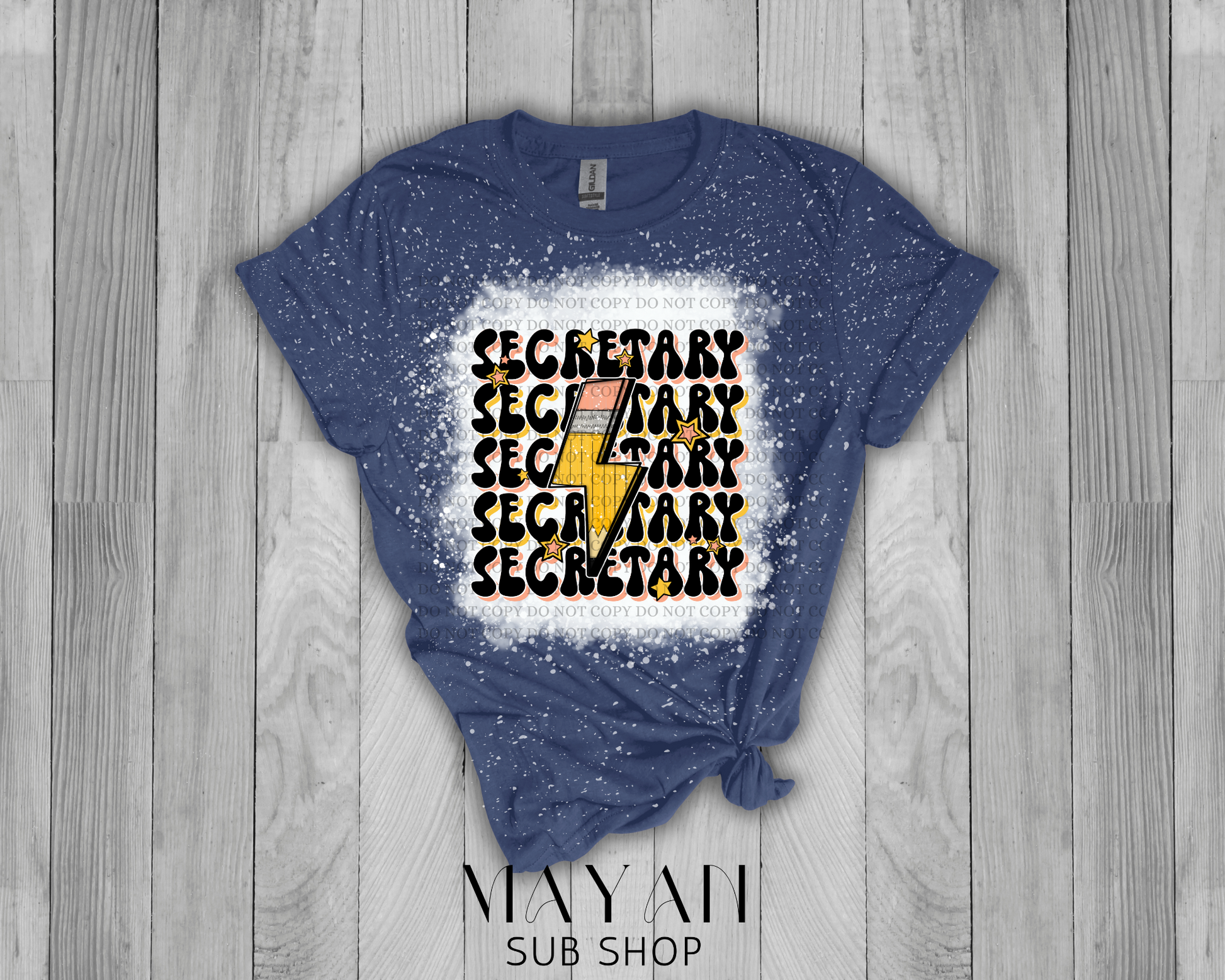 Secretary Retro Bleached Shirt - Mayan Sub Shop