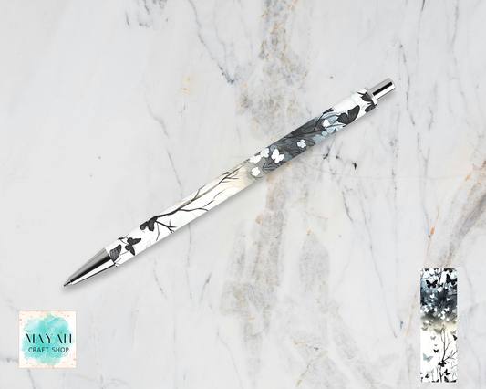 Navy butterflies pen.
