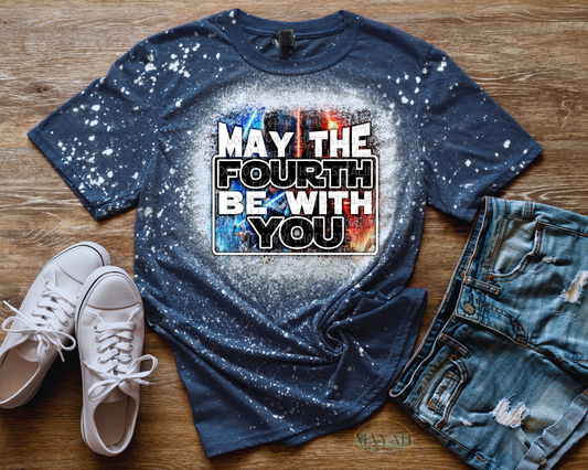 May The Fourth Be With You Bleached Tee - Mayan Sub Shop