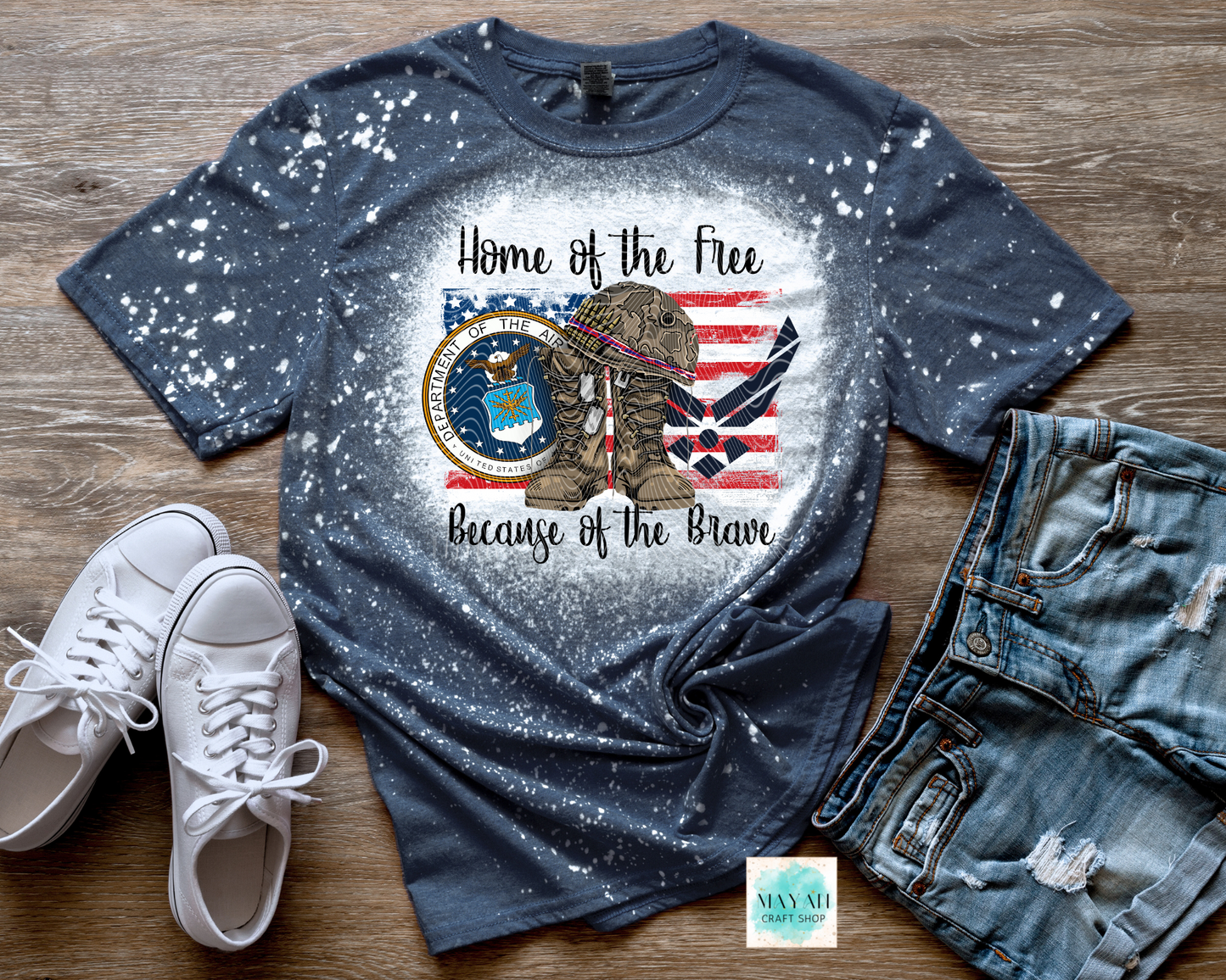 Home of the Free Air Force Bleached Shirt