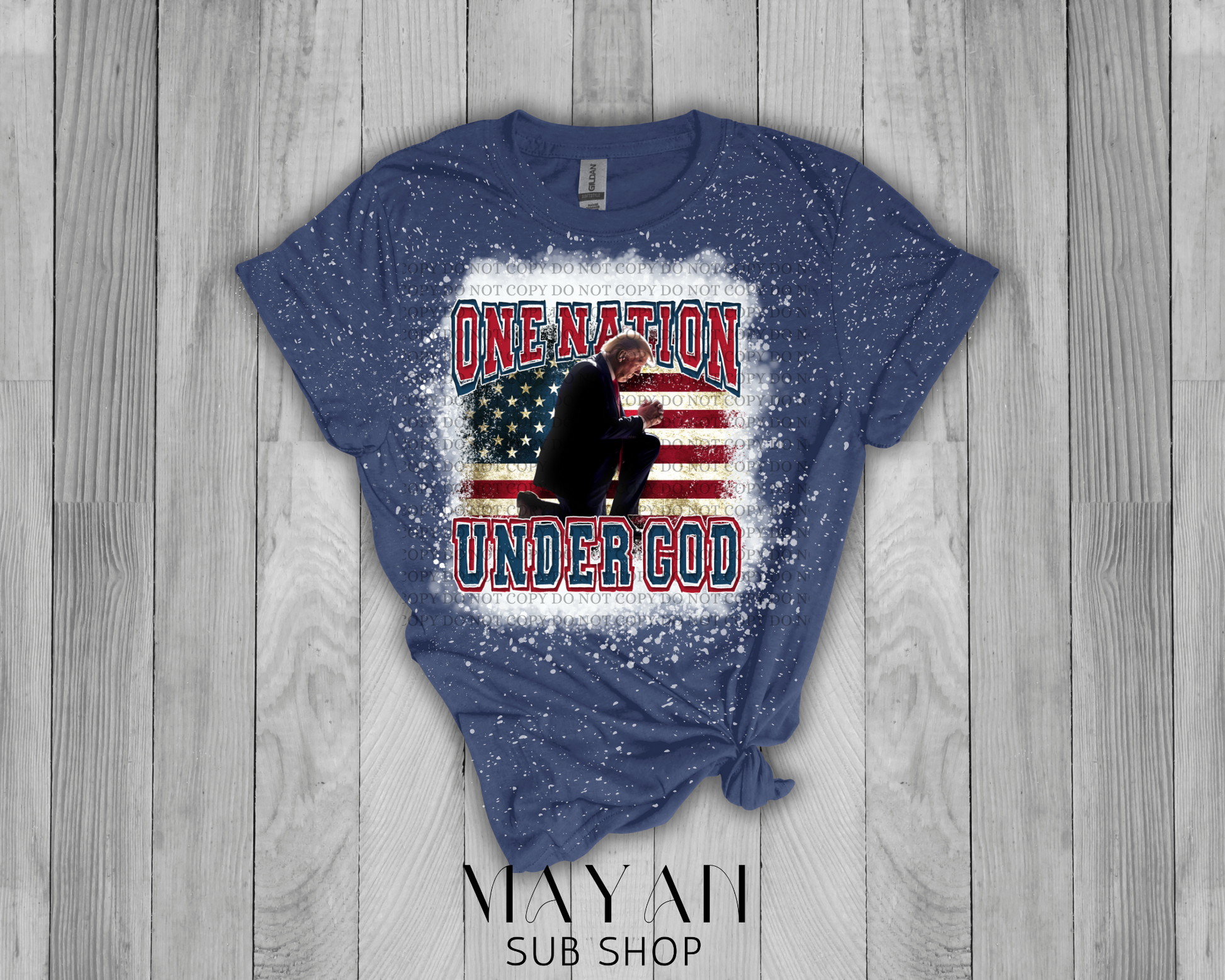 One Nation Under God Bleached Shirt - Mayan Sub Shop