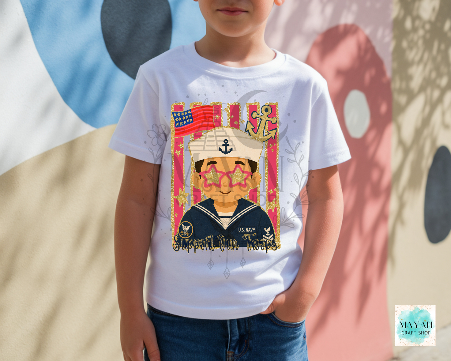 Support our troops kids shirt.