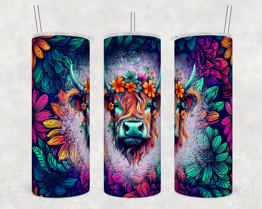 Neon highland 20 oz. skinny tumbler. - Mayan Sub Shop