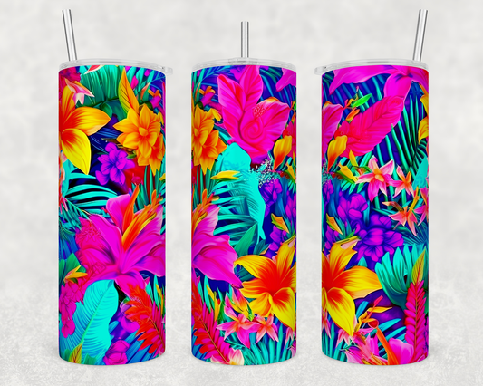 Neon jungle 20 oz. skinny tumbler. - Mayan Sub Shop