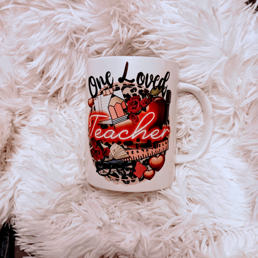 One Loved Teacher 15 OZ. Coffee Mug - Mayan Sub Shop