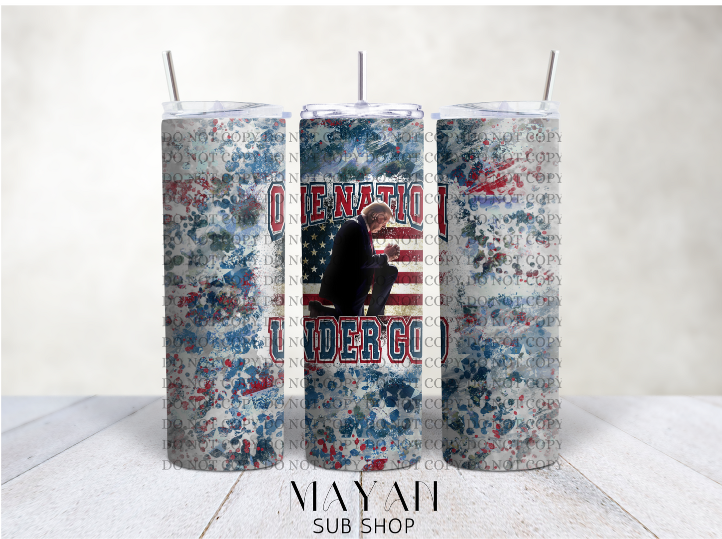 One nation under God 20 oz. skinny tumbler. - Mayan Sub Shop