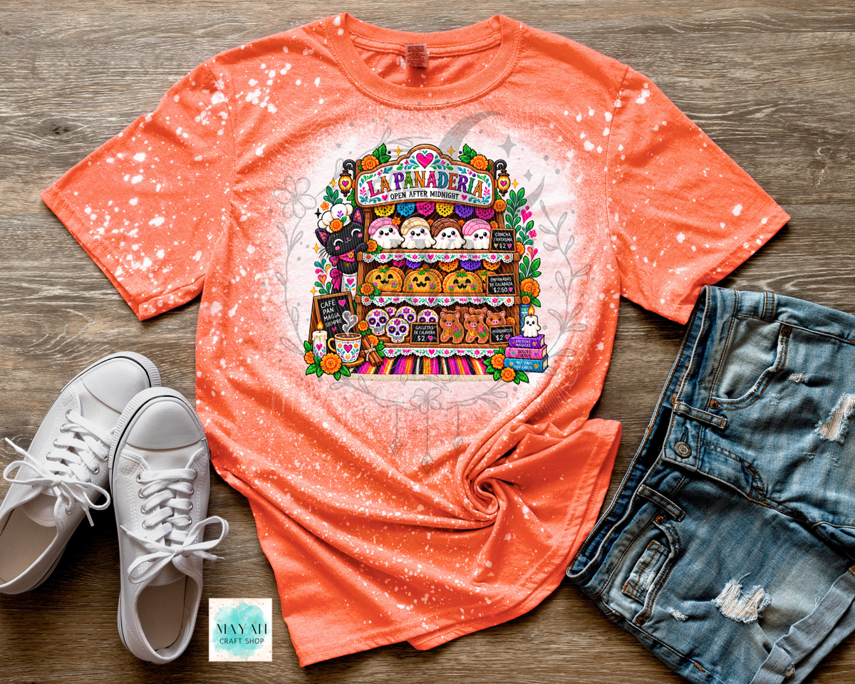 La panaderia heather orange bleached shirt.