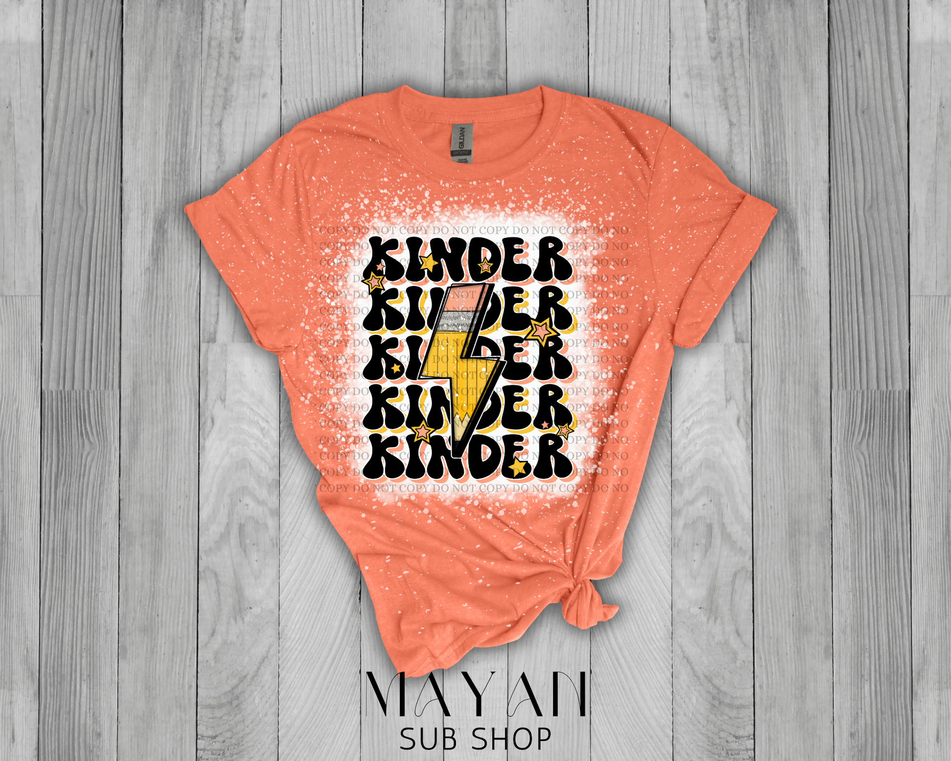 Kinder Teacher Retro Bleached Shirt - Mayan Sub Shop