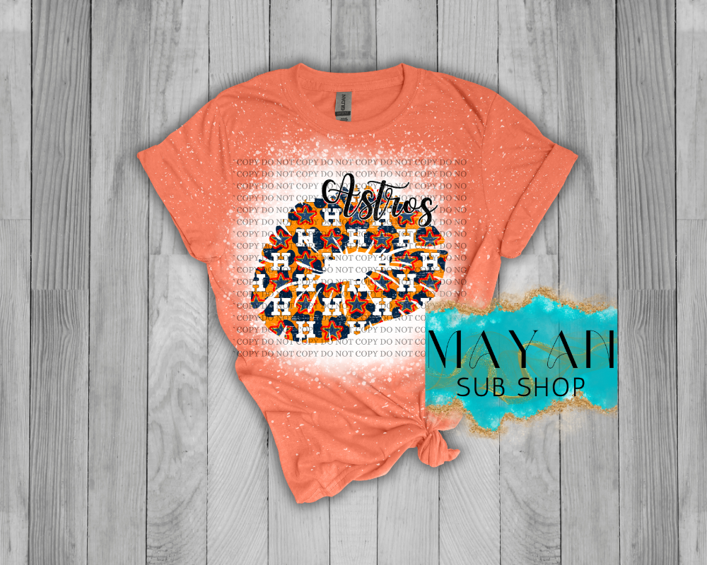 Astros Kisses Bleached Shirt - Mayan Sub Shop