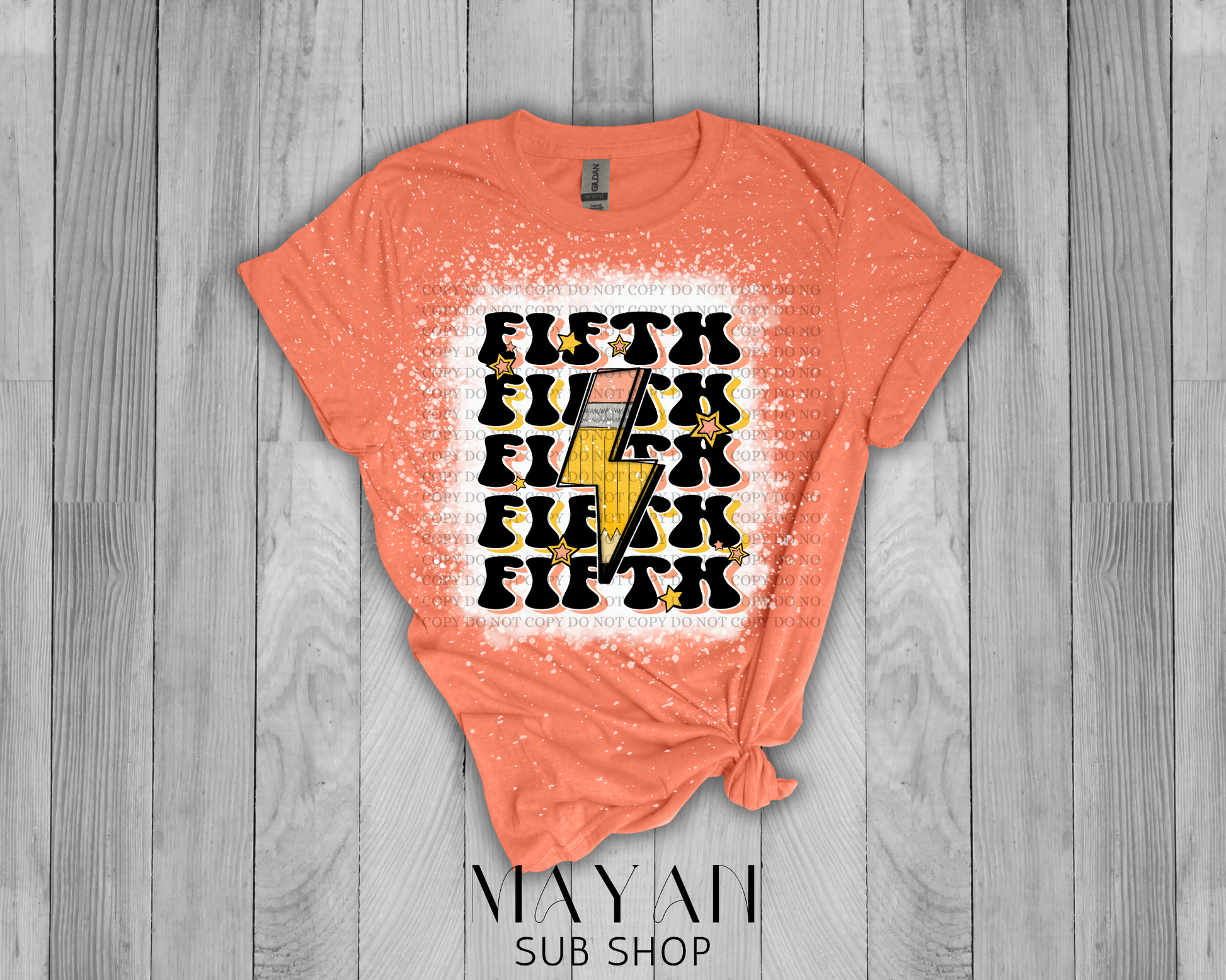 Fifth Grade Teacher Retro Bleached Shirt - Mayan Sub Shop