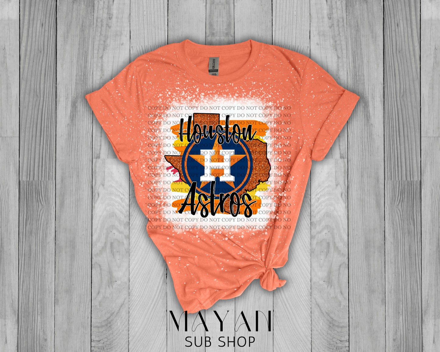 Houston Baseball Bleached Shirt - Mayan Sub Shop