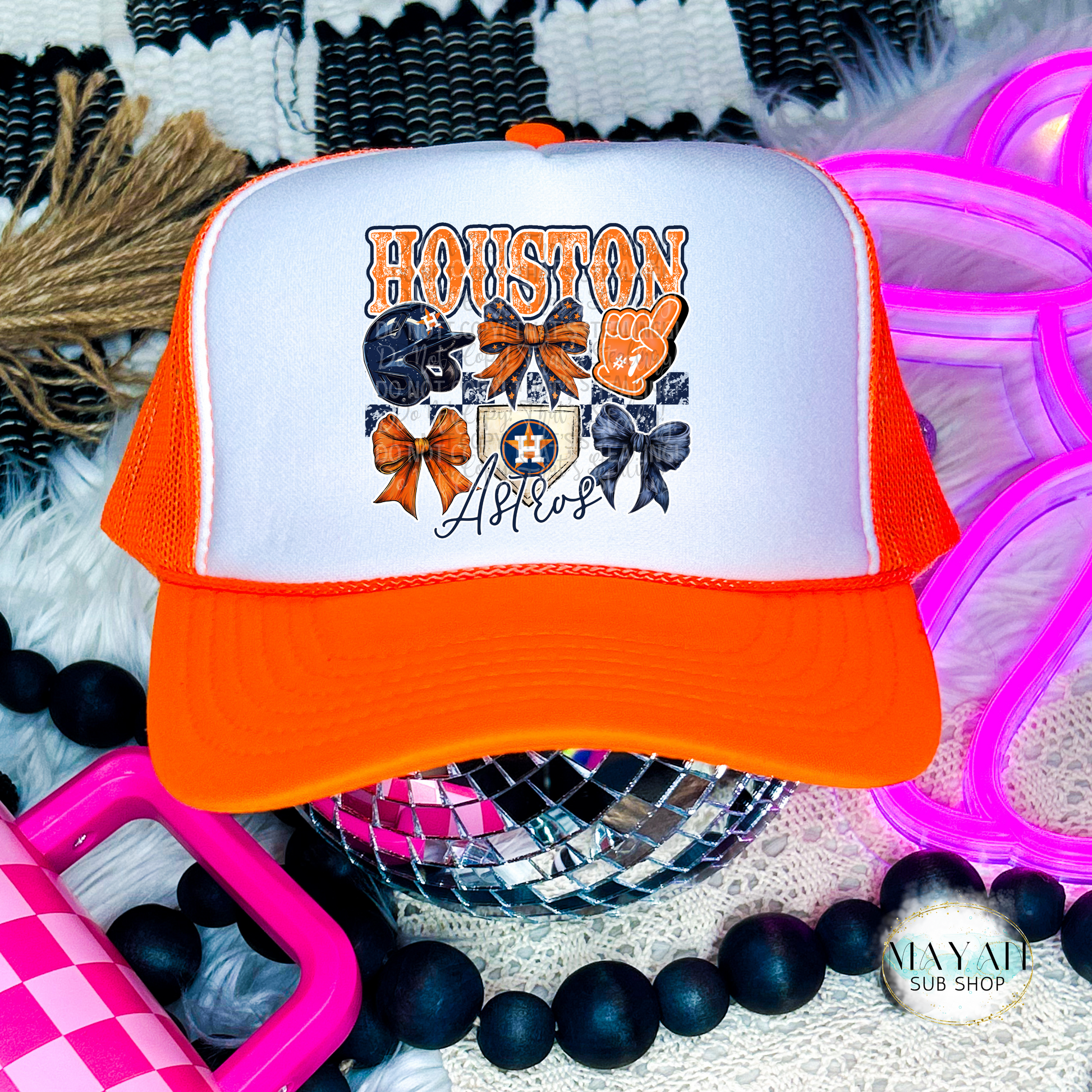 Houston Baseball Coquette Trucker Hat - Mayan Sub Shop