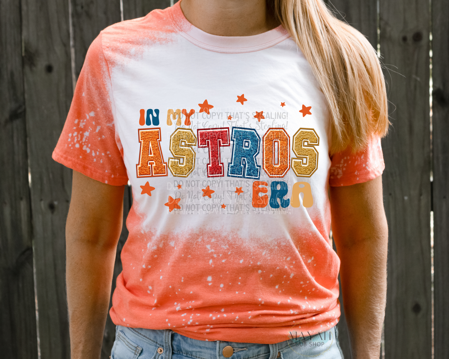 Astros era bleached tee. -Mayan Sub Shop