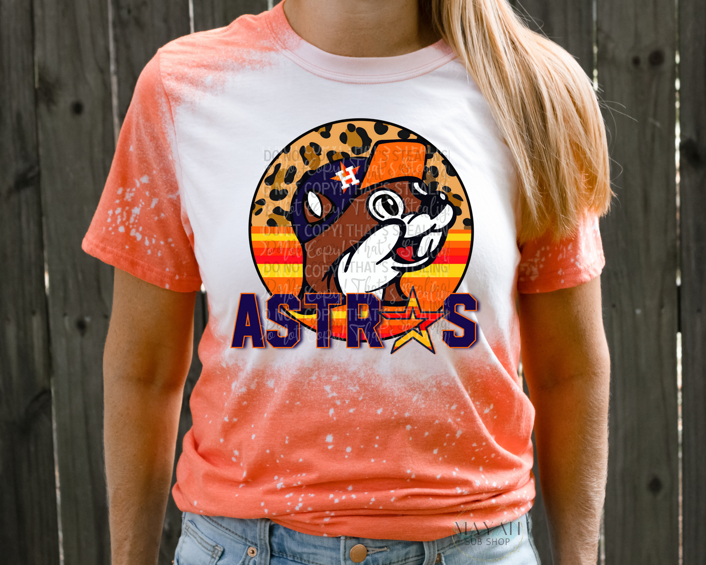 Houston Baseball Bleached Tee - Mayan Sub Shop