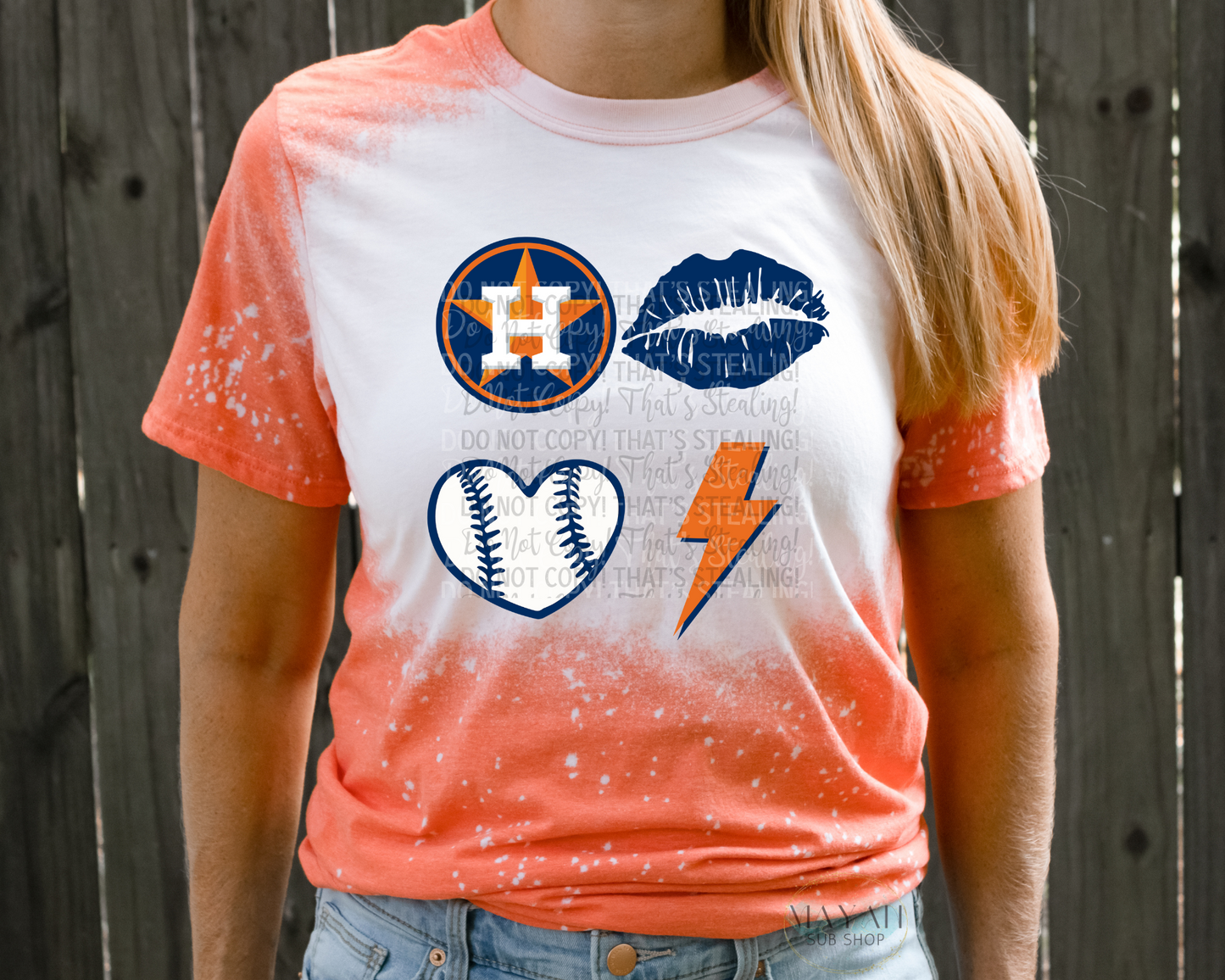 Astros Bleached Tee - Mayan Sub Shop