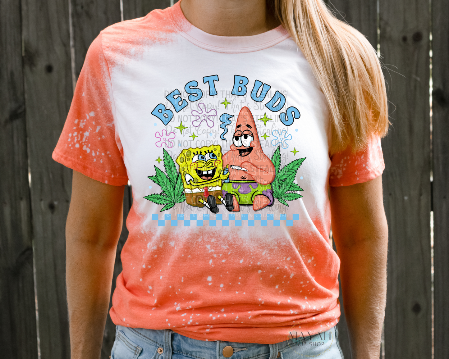 Best Buds Bleached Tee - Mayan Sub Shop