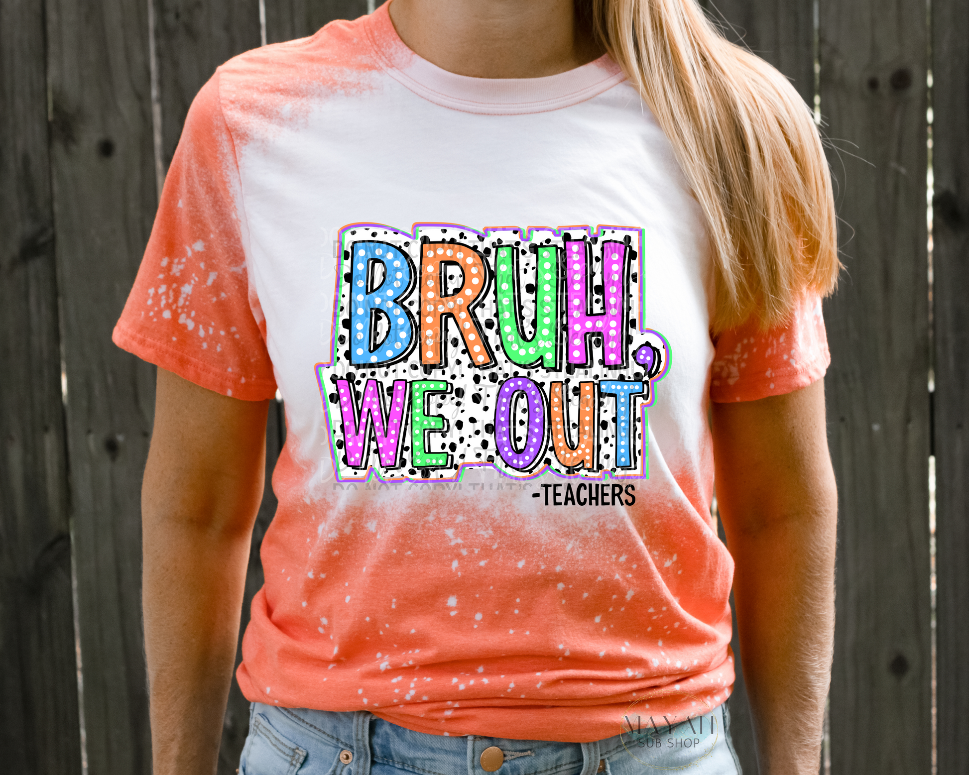 Bruh We Out Bleached Tee - Mayan Sub Shop