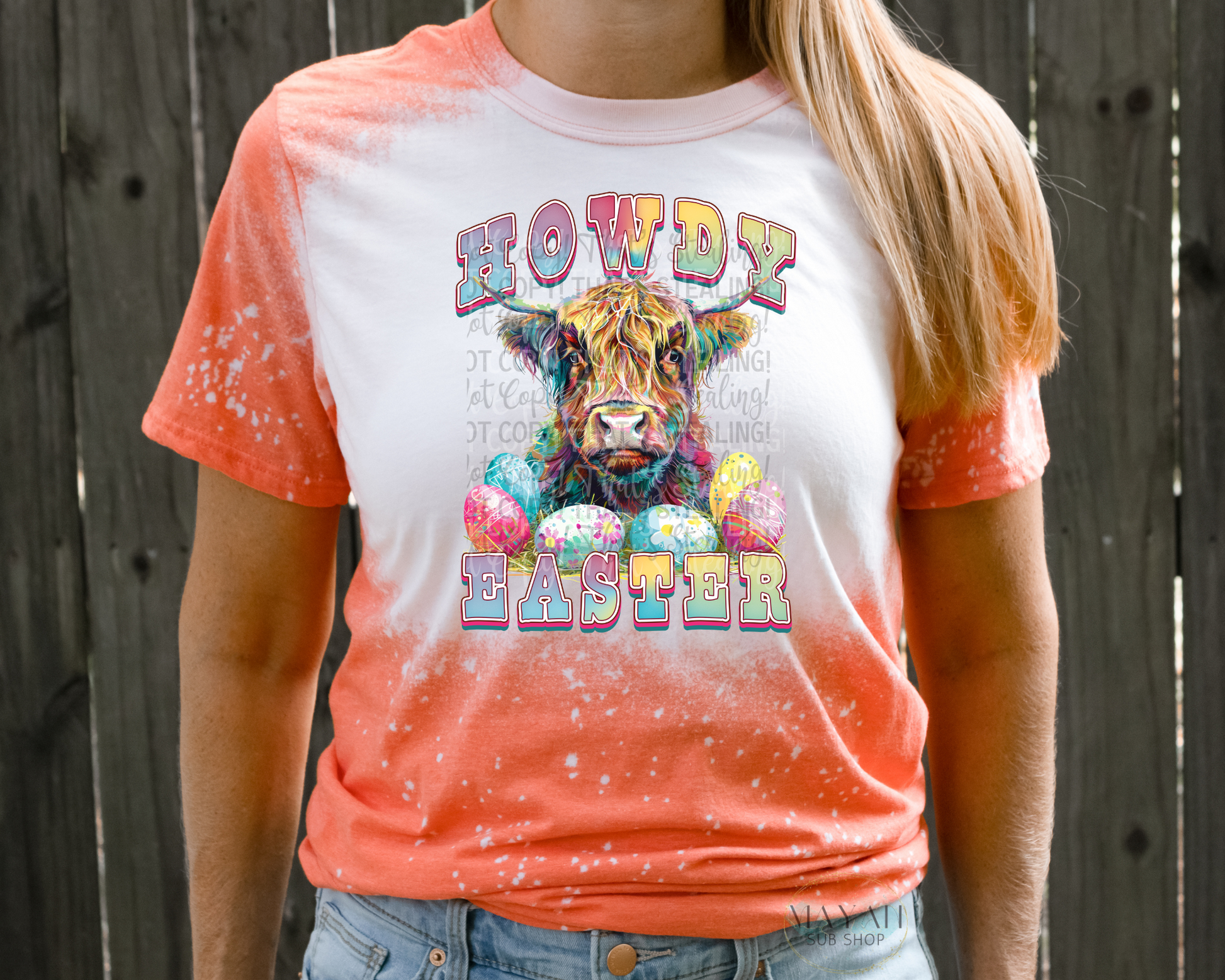 Howdy Easter Bleached Tee - Mayan Sub Shop