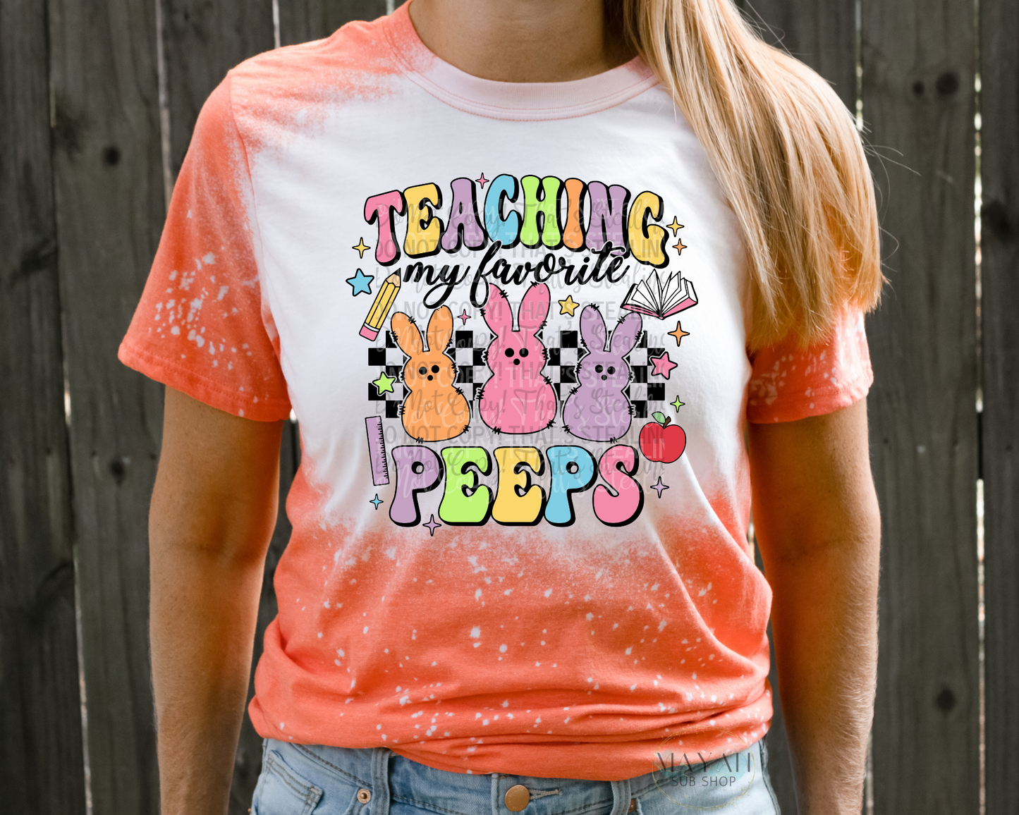 Teaching Peeps Bleached Tee - Mayan Sub Shop