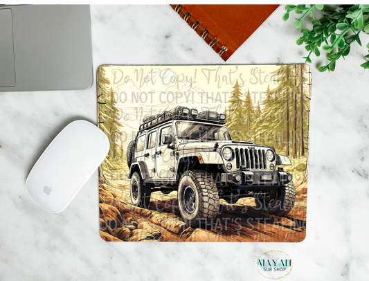 Outdoor vehicle mouse pad. -Mayan Sub Shop