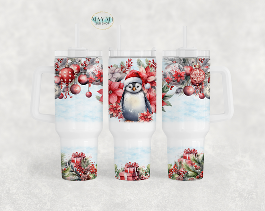 Penguin 40 oz tumbler. -Mayan Sub Shop