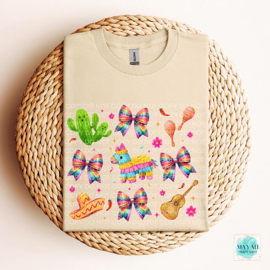Pinata Mexican bows sand shirt. -Mayan Craft shirt