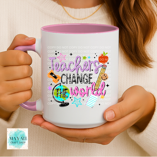 Teachers change the world mug.