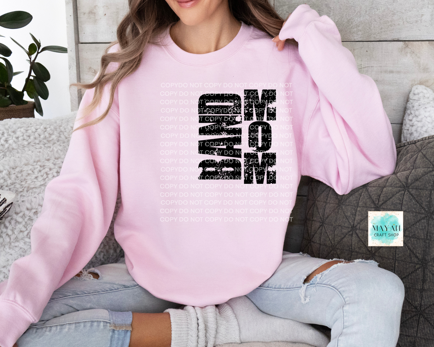 Band mom light pink sweatshirt. -Mayan Craft Shop