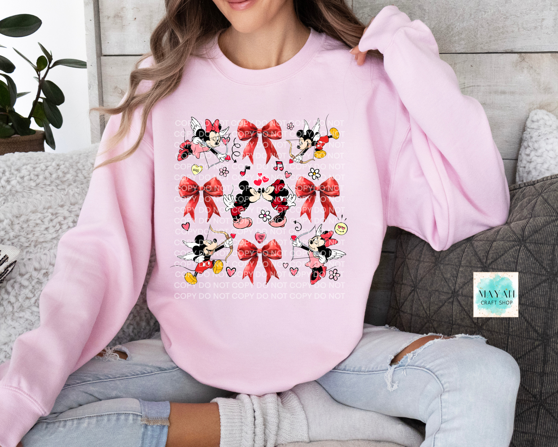 Cupid love pink sweatshirt. -Mayan Craft Shop