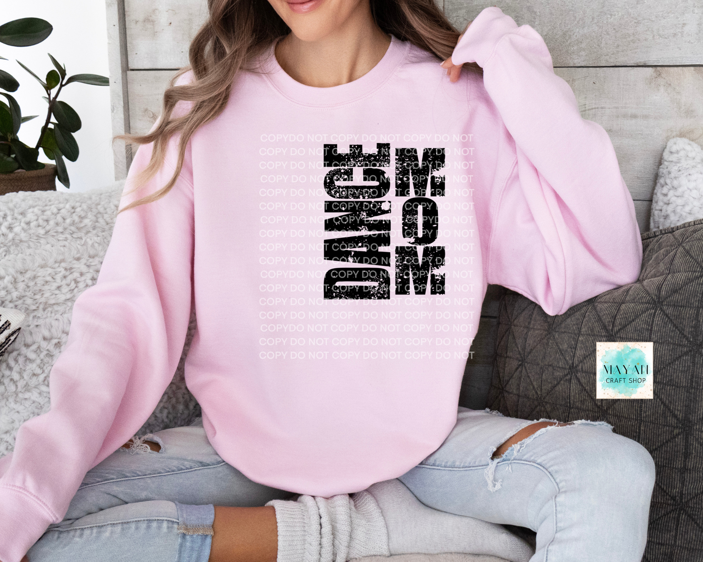 Dance mom light pink sweatshirt. -Mayan Craft Shop