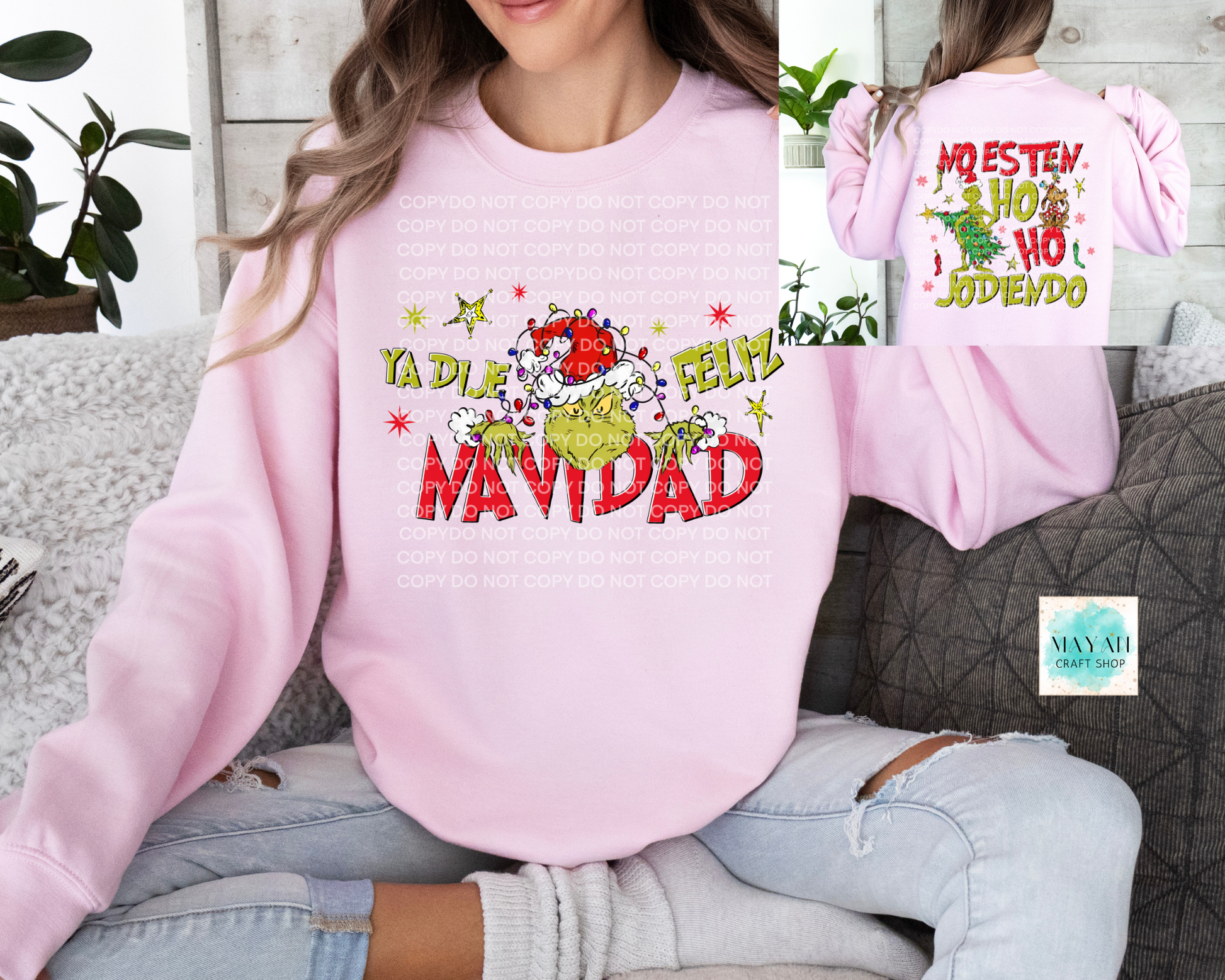 Ya dije feliz navidad pink sweatshirt. -Mayan Craft Shop