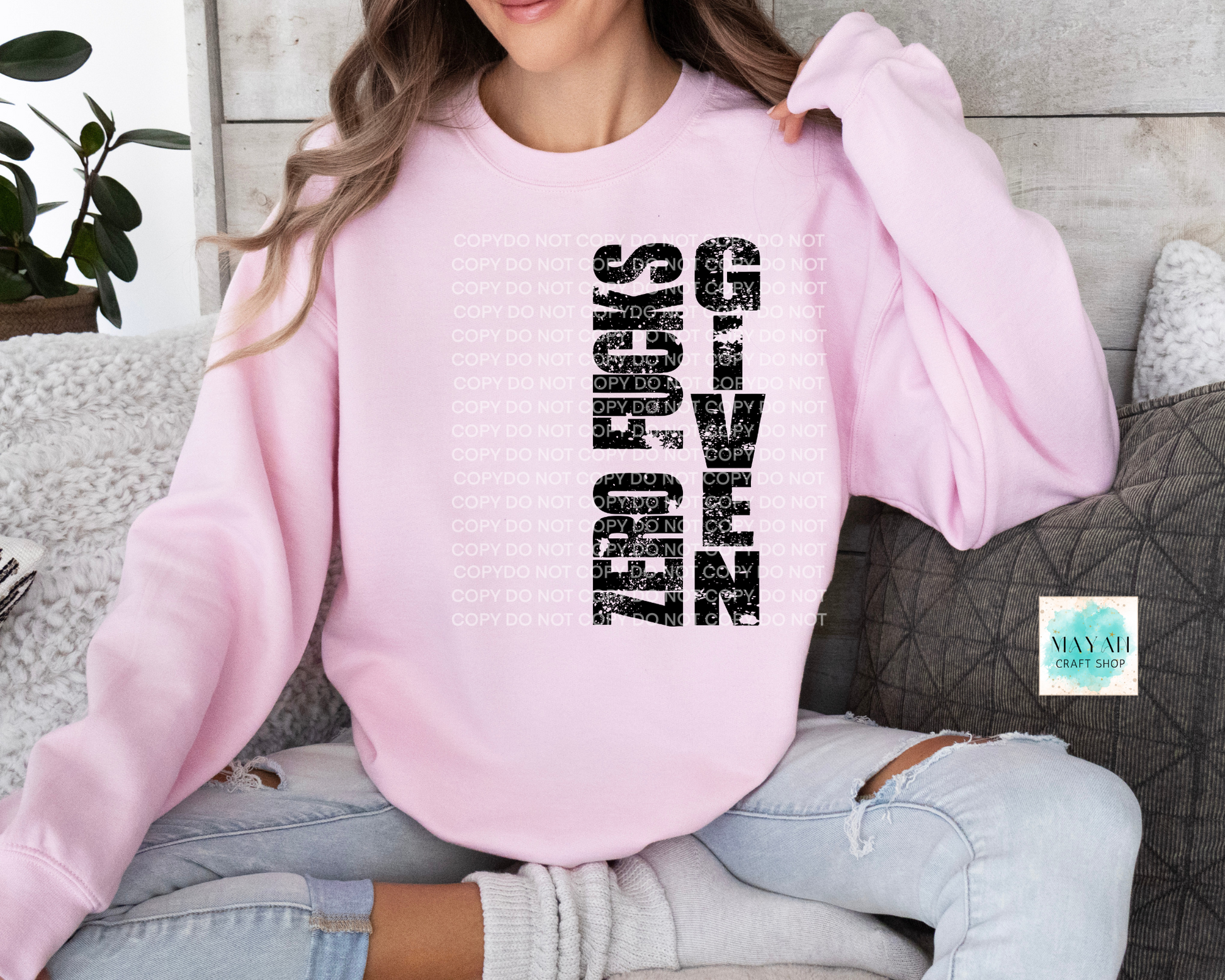 Zero fucks given pink sweatshirt. -Mayan Craft Shop