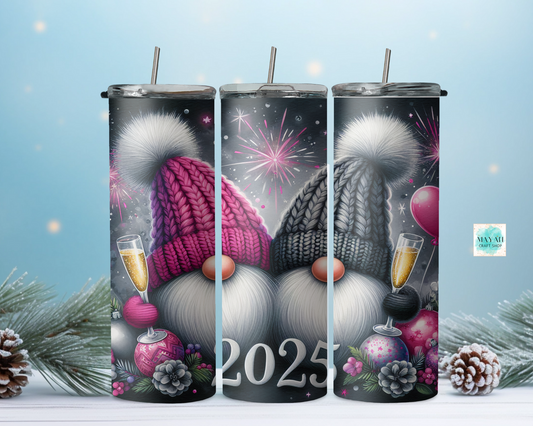 Pink and silver gnomes 2025 tumbler. -Mayan Craft Shop