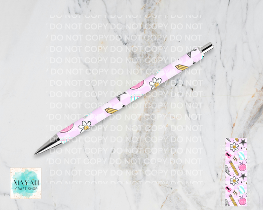 Pink apple checker pen.