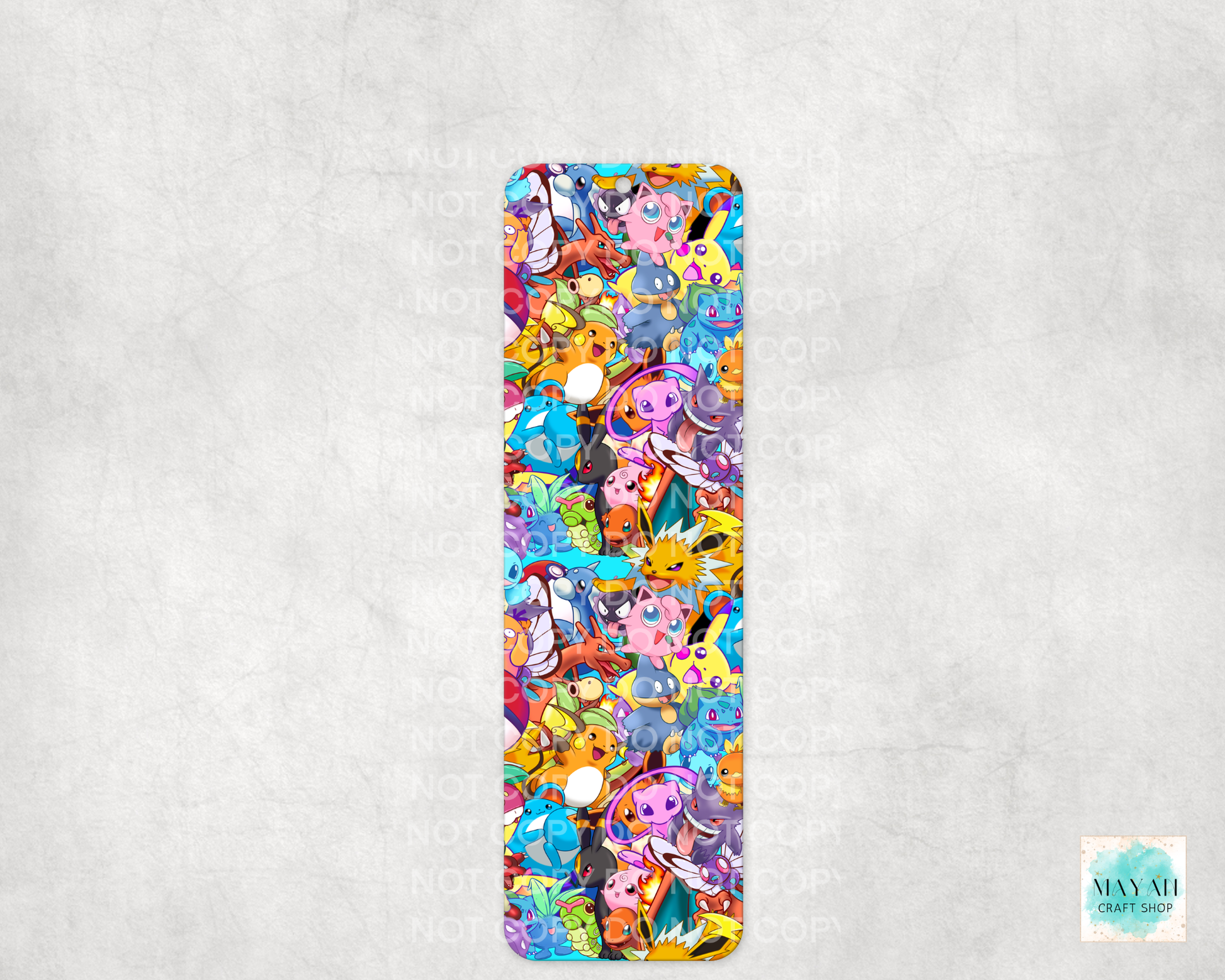 Colorful phone case with cartoon character design on a light gray background